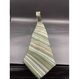 Nubio Collection Exclusivo Green Grey Brown 100% Polyester Men's Tie Length 59 "